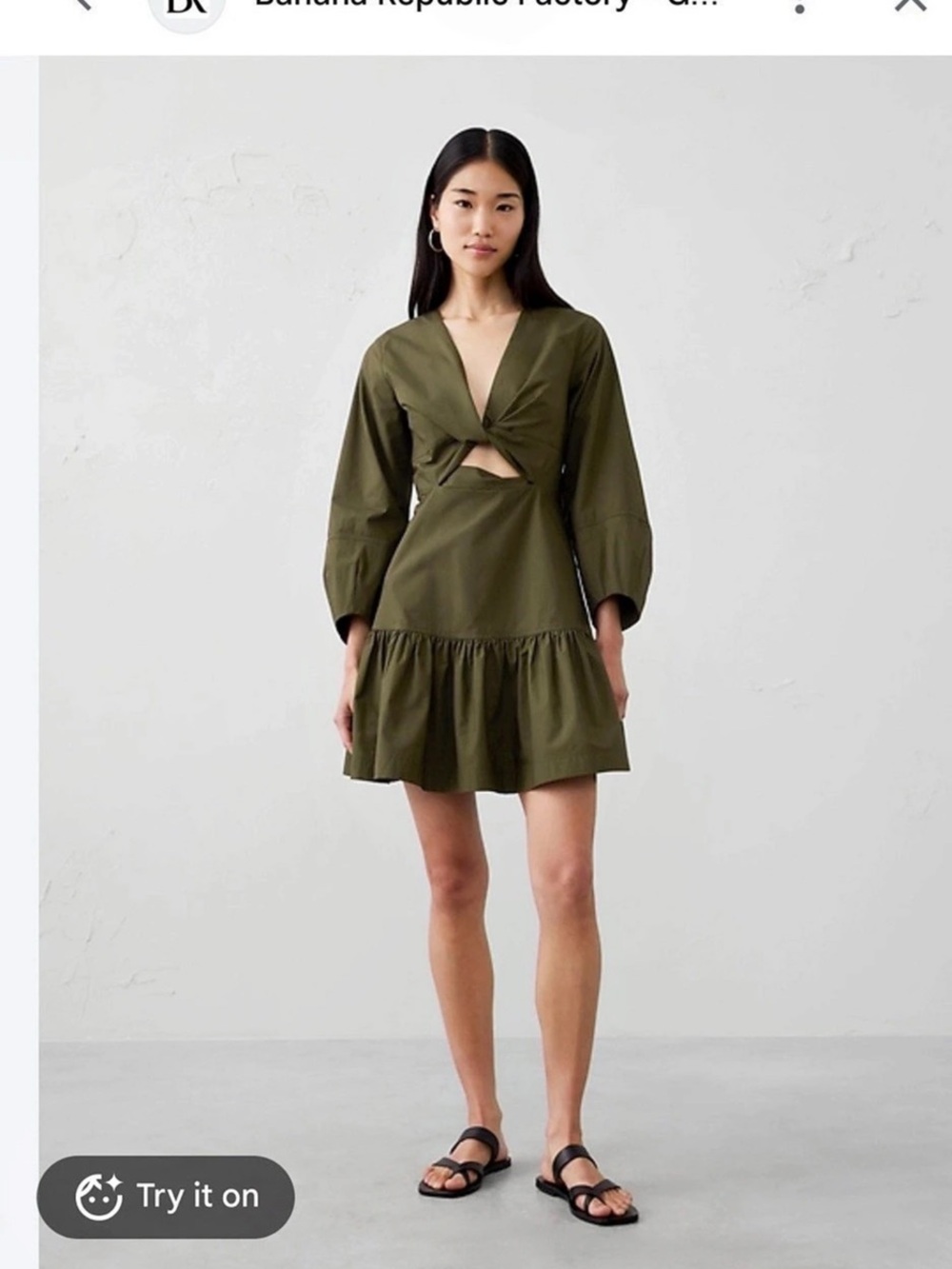 Banana Republic Factory Mini Dress in Green Size 12 Like New